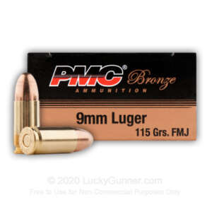Hornady 9mm 115-grain fmj round nose bullets